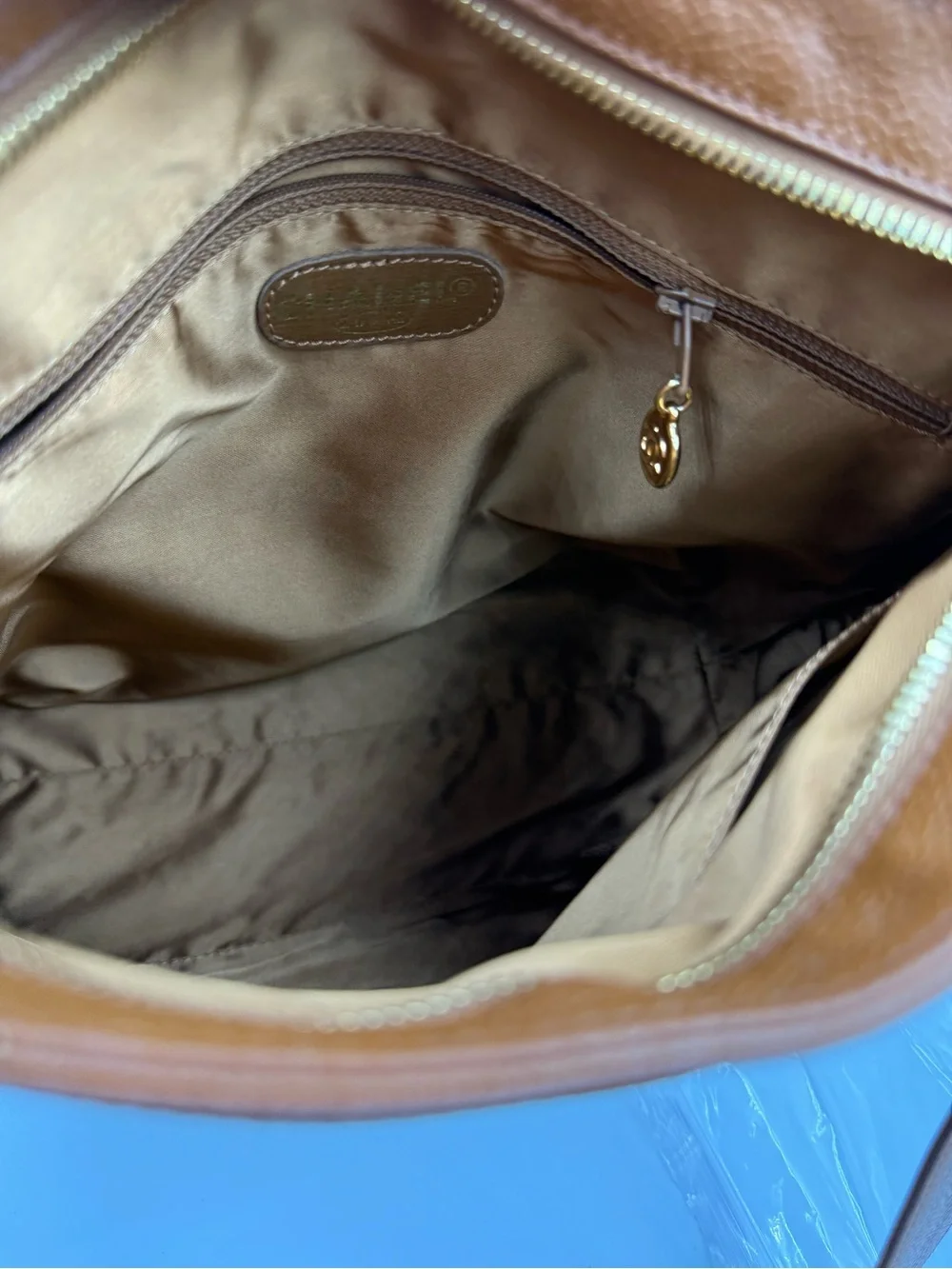 CHANEL Tan/Brown Caviar Leather Tote with CC Charm and Gold Hardware